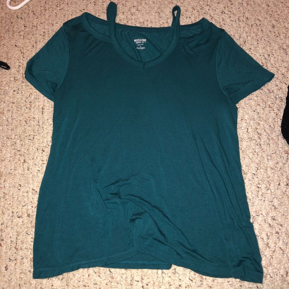 Teal Open Shoulder Tee